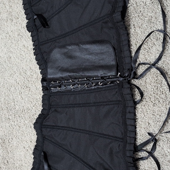 Rhinestone Overbust Corset Vintage Brocade Bustier Lingerie Top Plus Size 3X - Picture 6 of 7